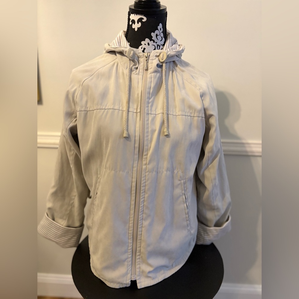I Madison Light Tan Hooded Utility Jacket/ Coat